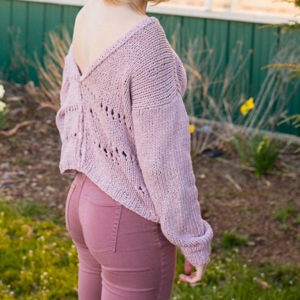 Handmade Dusty Pink Cardigan Sweater